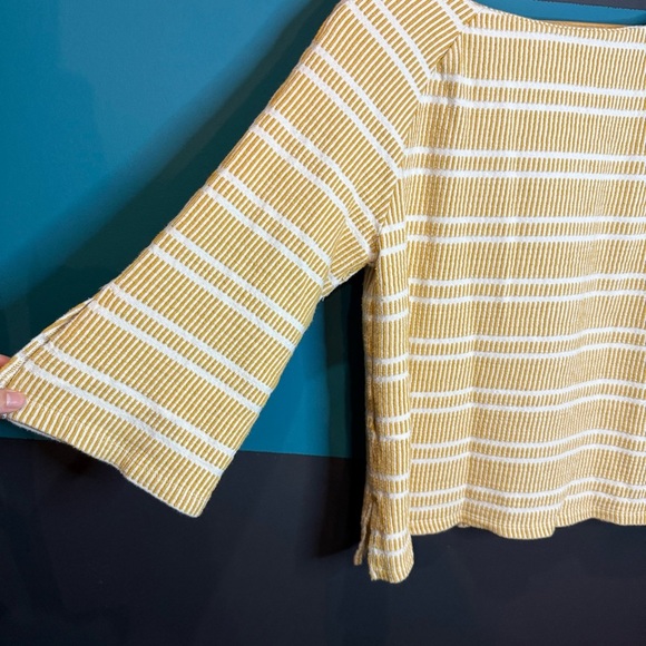 Anthropologie Tan and White Boxy Blouse - Picture 6 of 10